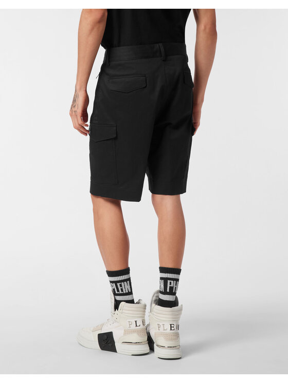 PHILIPP PLEIN PHILIPP PLEIN Szorty materiałowe 25451 Czarny Regular Fit