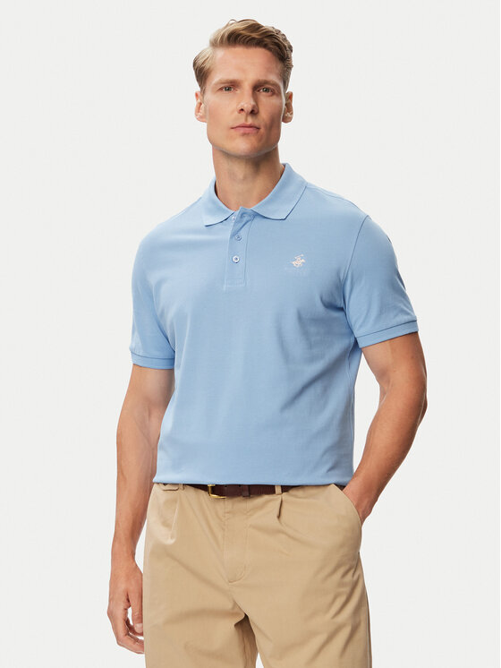 Beverly Hills Polo Club Tricou polo P-SS26M-P42560_Tcx LogoWSKY Albastru deschis Regular Fit