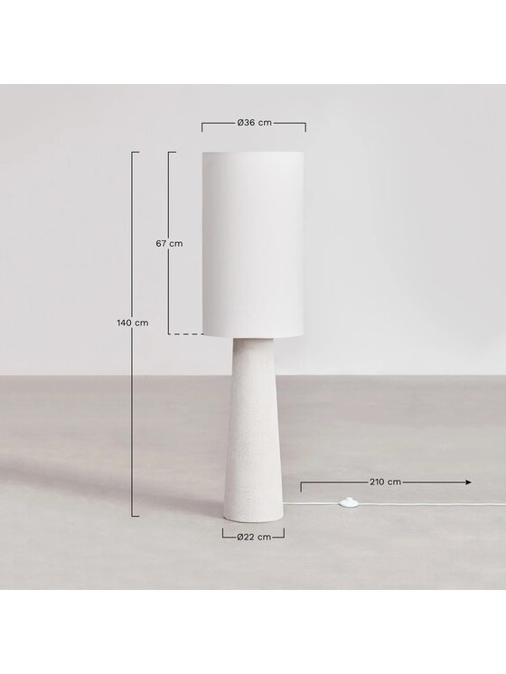 MIAhome MIAhome Lampa Lampa podłogowa Loana z lnu i włókna szklanego 140 cm Beżowy