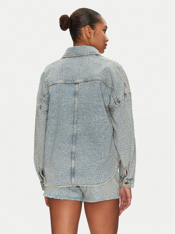 Guess Guess Jeansová bunda W5GN90 D5LQ2 Modrá Regular Fit