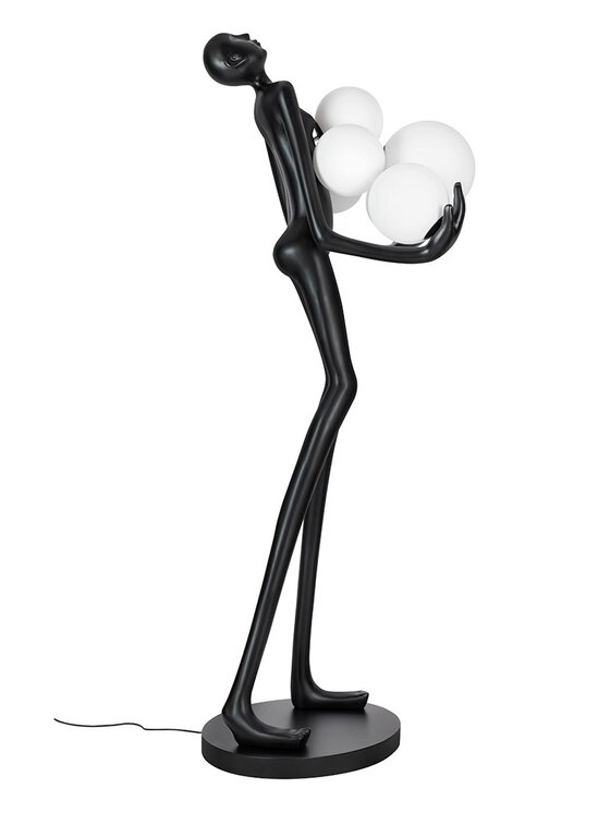 MIAhome MIAhome Lampa podłogowa HUMAN - włókno szklane, szkło Czarny