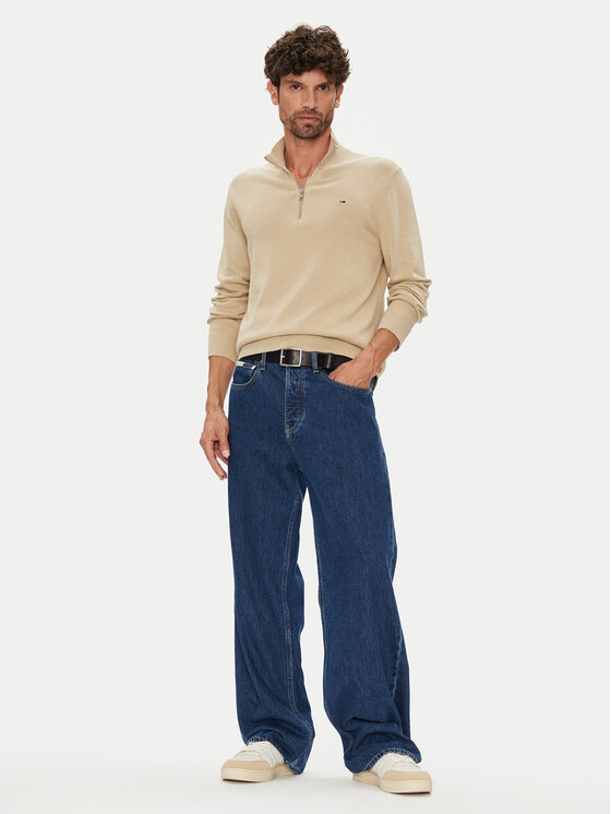 Tommy Jeans Tommy Jeans Sweter DM0DM21654 Beżowy Slim Fit