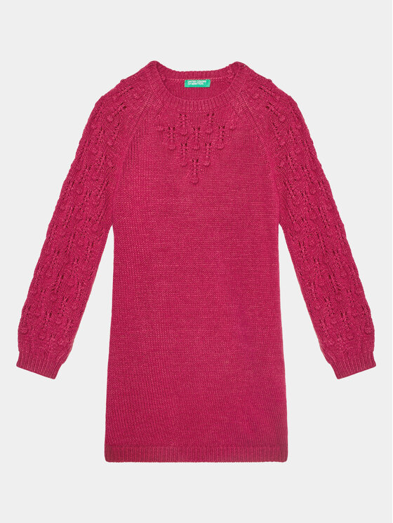 United Colors Of Benetton United Colors Of Benetton Pletena obleka 1UTKCV002 Roza Regular Fit
