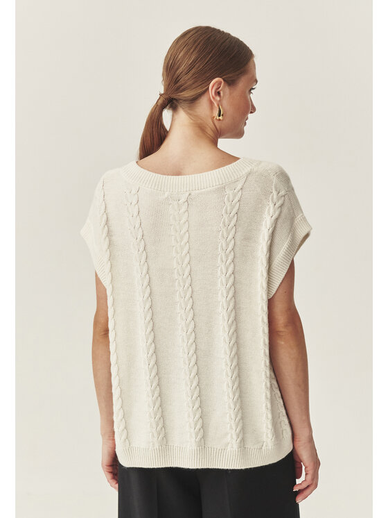 TATUUM Tatuum Kamizelka HELLA Écru Loose Fit