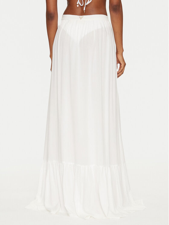 Guess Guess Спідниця-максі E5GD05 WH3X2 Білий Regular Fit