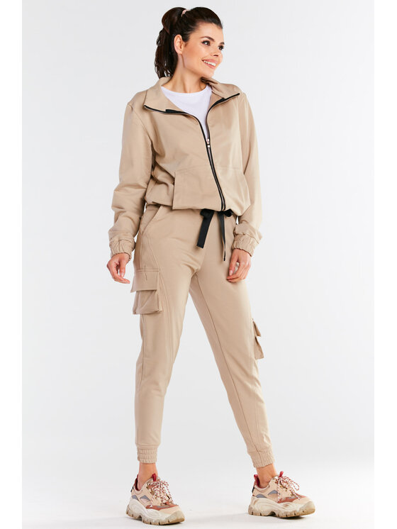 Infinite You Infinite You Bluza M246 Beżowy Basic Fit