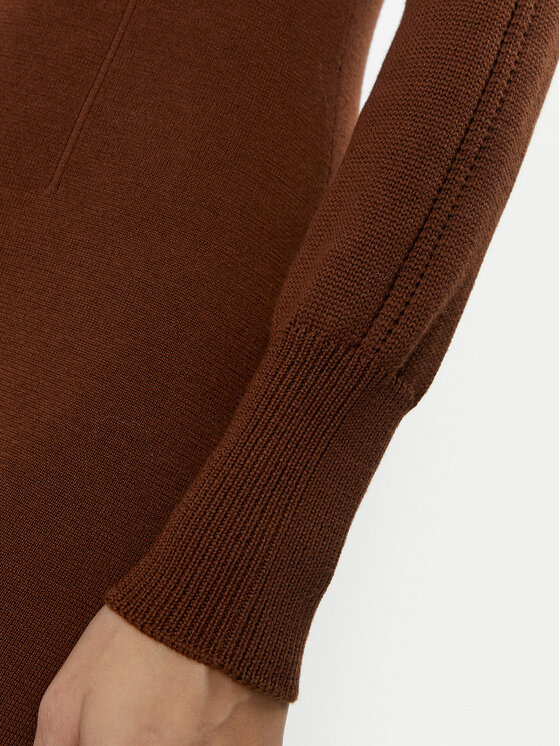 Luisa Spagnoli Luisa Spagnoli Pletena obleka Mandola 58510 Rjava Regular Fit