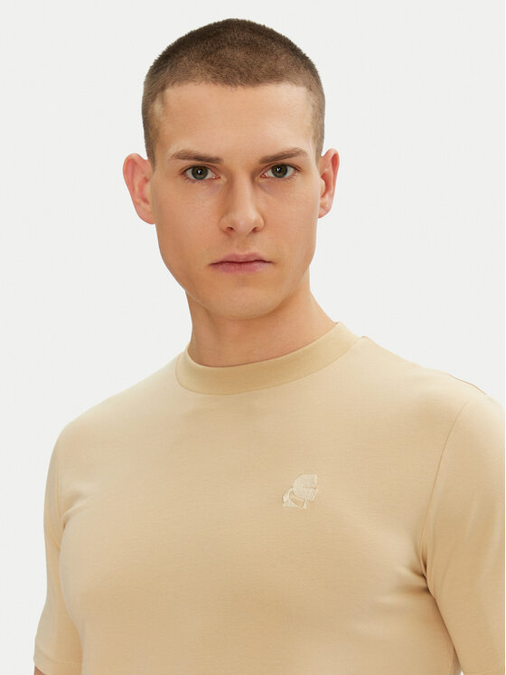 KARL LAGERFELD KARL LAGERFELD T-Shirt 755750 552221 Béžová Regular Fit