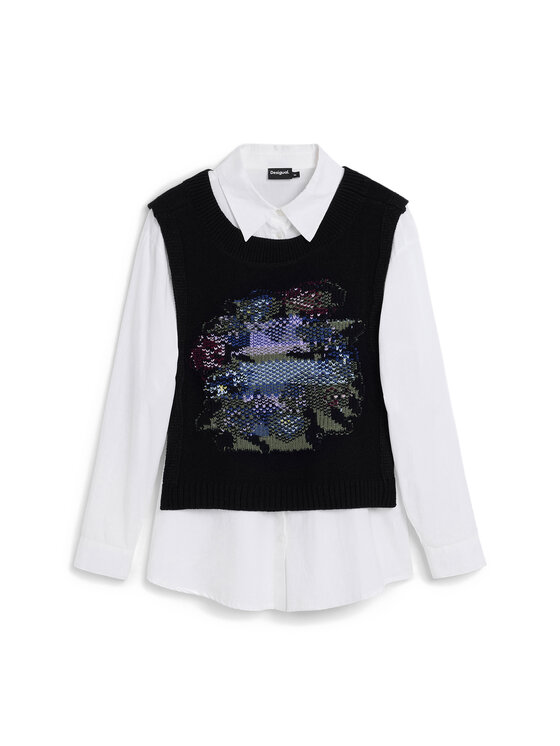 Desigual Desigual Koszula Chaleco 25WWCW01 Biały Regular Fit