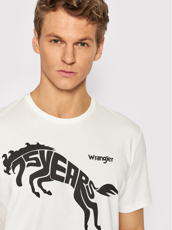 Wrangler Wrangler T-Shirt 75Th Anni W746EEW07 Biały Regular Fit