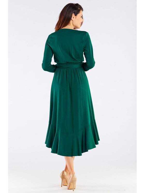 Awama Awama Letní šaty A456 Zelená Basic Fit