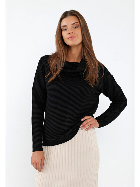 Volcano Volcano Sweter S-LISE Czarny Regular Fit