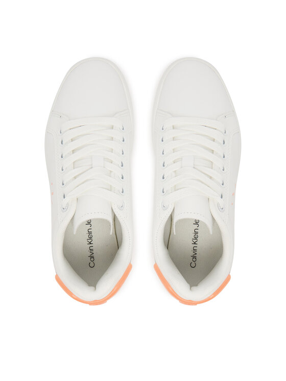 Calvin Klein Jeans Calvin Klein Jeans Laisvalaikio batai Classic Cupsole Ru Patch Lth Wn YW0YW01845 Balta