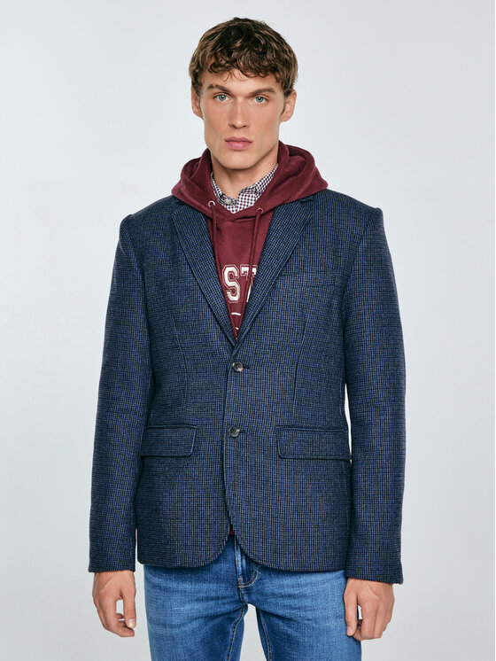 BIG STAR BIG STAR Marynarka ARES Granatowy Basic Fit