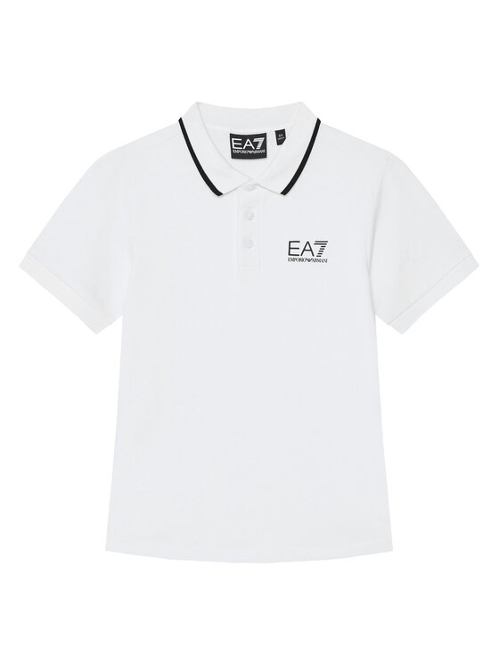 EA7 Emporio Armani EA7 Emporio Armani Тениска с яка и копчета 7B000023 AF12901 U0002 Бял Regular Fit