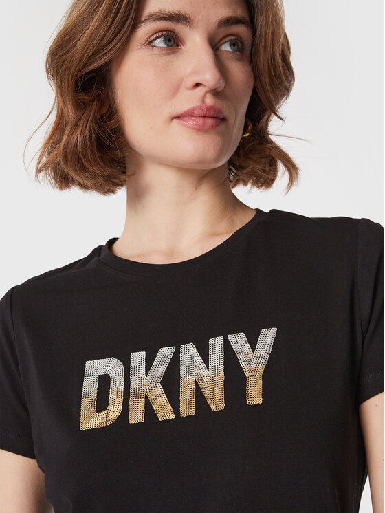 DKNY DKNY T-Shirt P2MH7OMQ Czarny Regular Fit
