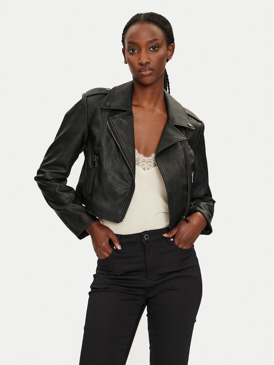 Morgan Morgan Jacke aus Kunstleder 232-GUR Schwarz Regular Fit