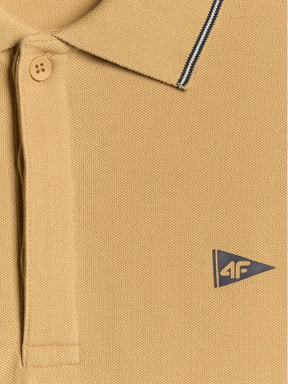 4F 4F Polo LAKESIDE ESCAPE Beżowy Regular Fit