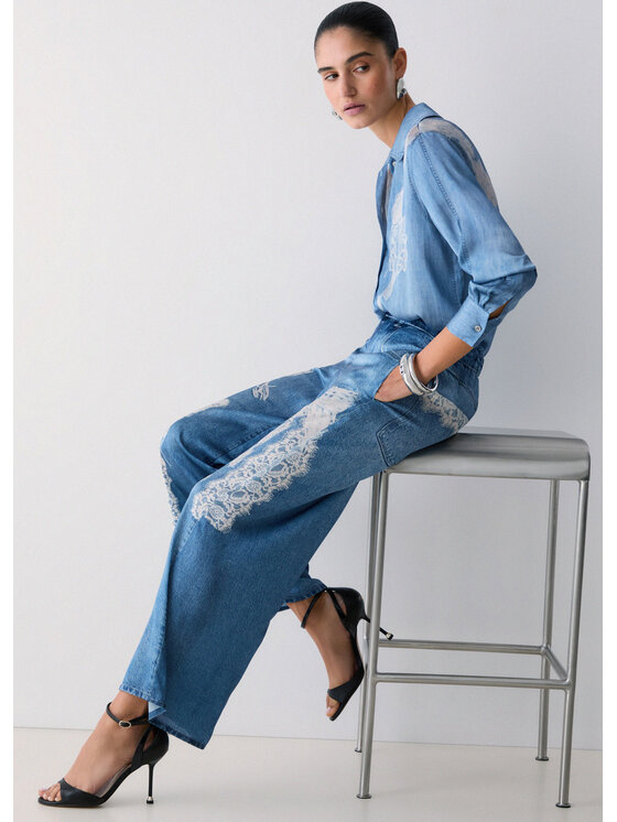 Liu Jo Liu Jo Pantaloni di tessuto UA6312T595879044 Celeste Regular Fit