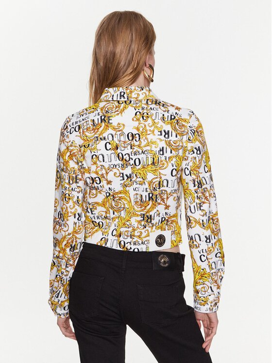 Versace Jeans Couture Versace Jeans Couture Džinsinė striukė 74HAS453 Balta Regular Fit
