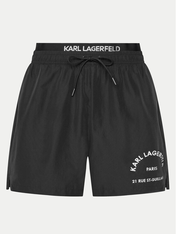 KARL LAGERFELD KARL LAGERFELD Pantaloncini da bagno A1M46054 Nero Regular Fit