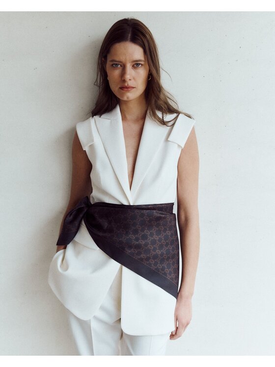 MARI PRETI MARI PRETI Gilet da completo Serene Bianco Regular Fit
