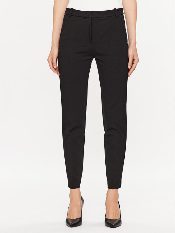 Pinko Hlače iz tkanine Bello 100155 A15M Črna Regular Fit