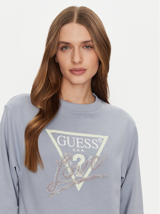 Guess Guess Bluză W5GQ05 KB683 Albastru Regular Fit