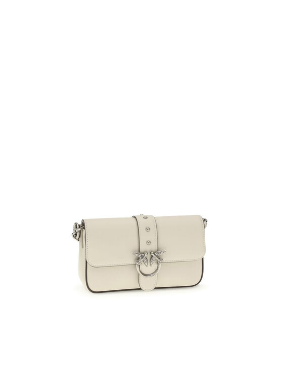 PINKO PINKO Τσάντα White Calf Leather Bos Taurus Shoulder Λευκό