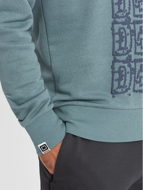Ombre Ombre Mikina OM-SSPS-0158 Tyrkysová Regular Fit