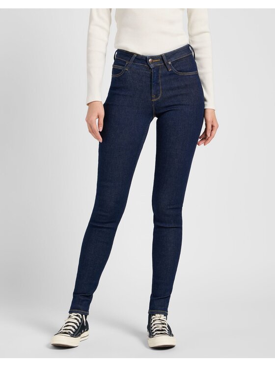Lee Lee Jeansy SCARLETT HIGH Niebieski Skinny Fit