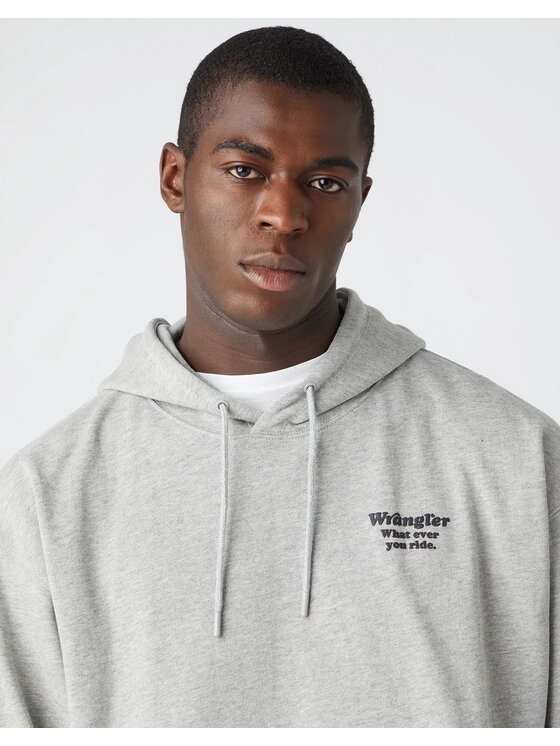 Wrangler Wrangler Felpa WWYG HOODIE Grigio Regular Fit