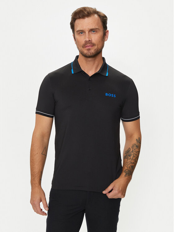 Boss Polo Majica Paul Pro 50506203 Črna Slim Fit