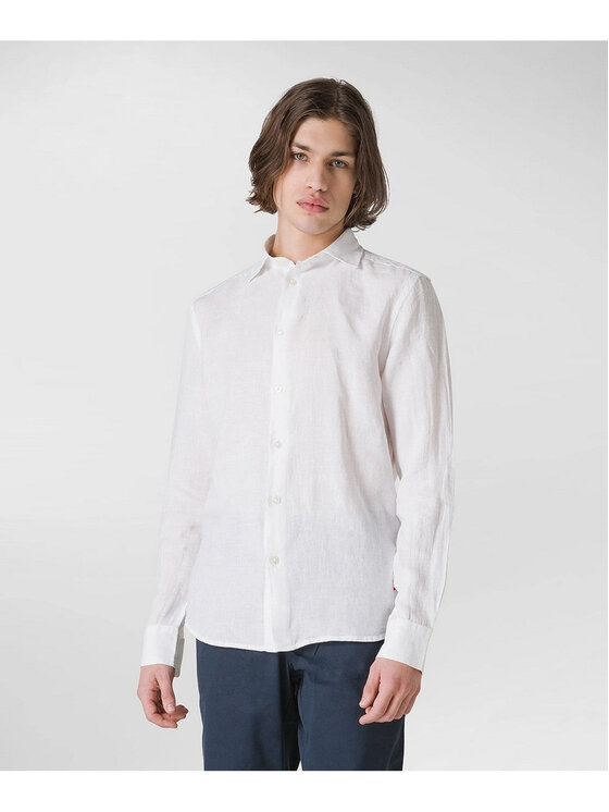 Peuterey Camicia PEUTEREY Camicia Uomo Vintex lino PEU4286 99010143 730 Bianco Bianco Standard Fit Modivo