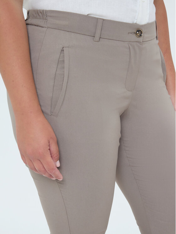 Fiorella Rubino Fiorella Rubino Spodnie materiałowe P031L002379N012 Kremowy Regular Fit