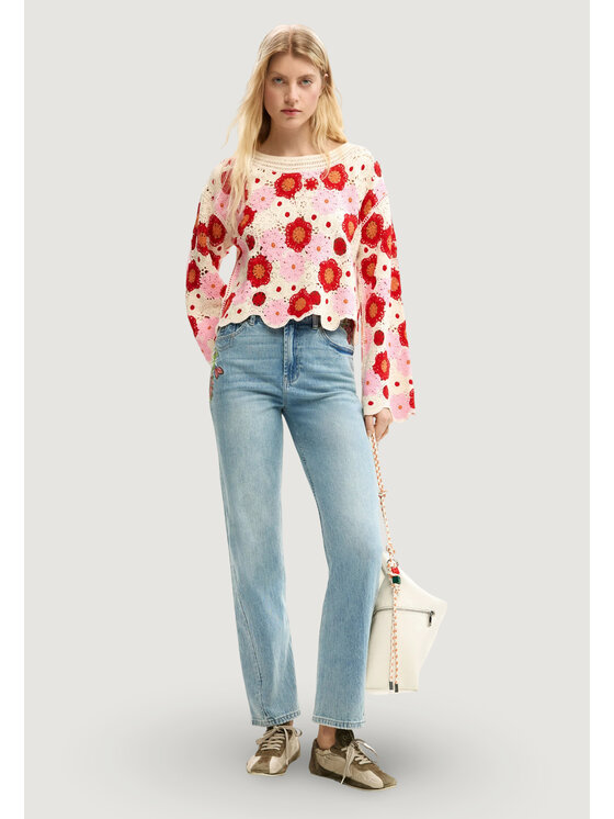 Desigual Desigual Sweter JERS_NORUEGA Beżowy Casual Fit