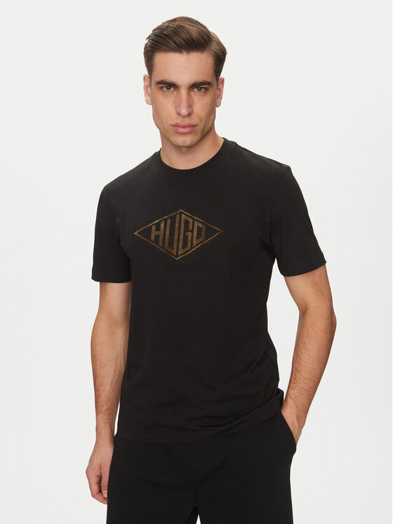 HUGO HUGO Тишърт Dalendi 50534934 Черен Regular Fit
