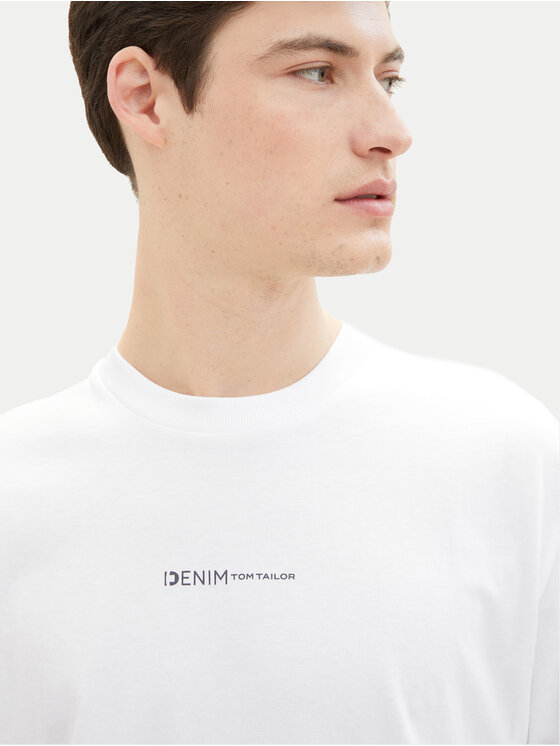 Tom Tailor Denim Tom Tailor Denim T-Shirt 1040880 Biały Relaxed Fit