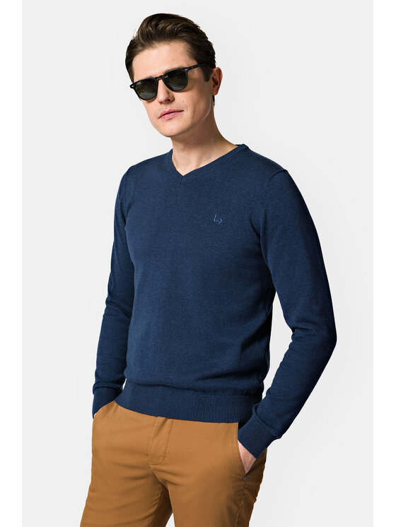 Lancerto Lancerto Sweter Harrison SW073123000001 Granatowy Regular Fit