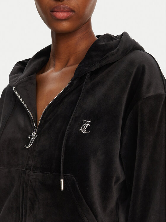 Juicy Couture Juicy Couture Світшот Iccle JCWAS125308 Чорний Loose Fit
