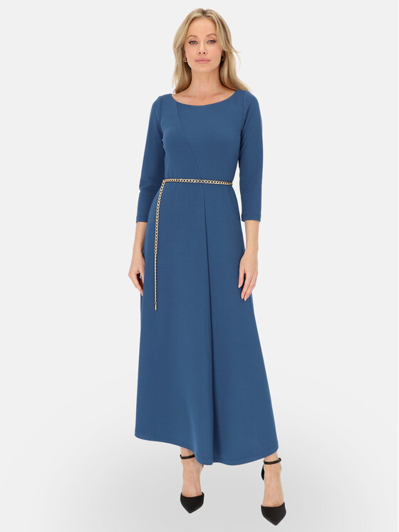 L’AF L’AF Sukienka dzianinowa Brenda Niebieski Regular Fit