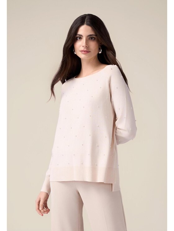 Oltre Oltre Cardigan M378E001723N002 Écru Regular Fit