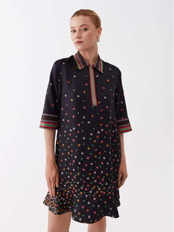 Red Valentino Red Valentino Hétköznapi ruha 2R3VAGU5 Fekete Relaxed Fit