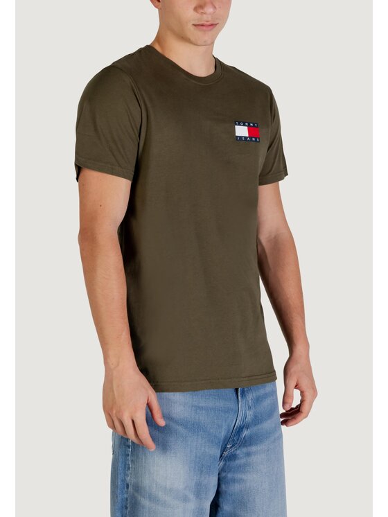 Tommy Jeans Tommy Jeans T-shirt TJM SLIM ESSENTIAL FLAG TEE EXT Verde Slim Fit