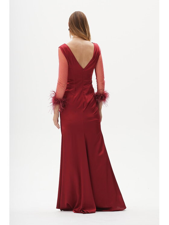 Castellani Castellani Sukienka Cande Bordowy Regular Fit