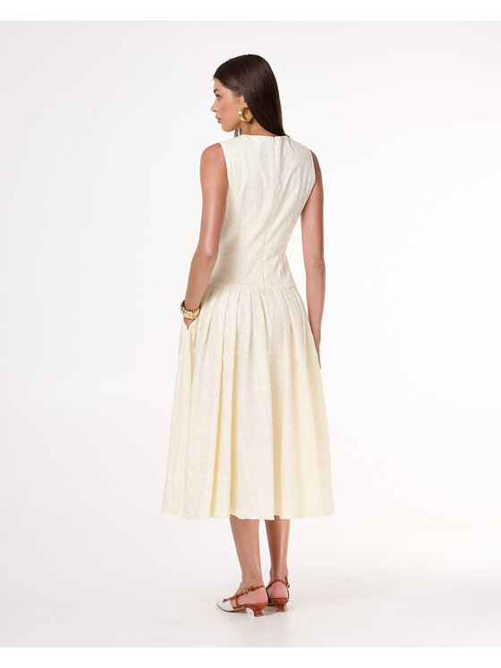 Castellani Castellani Sukienka codzienna Clementina Écru Regular Fit