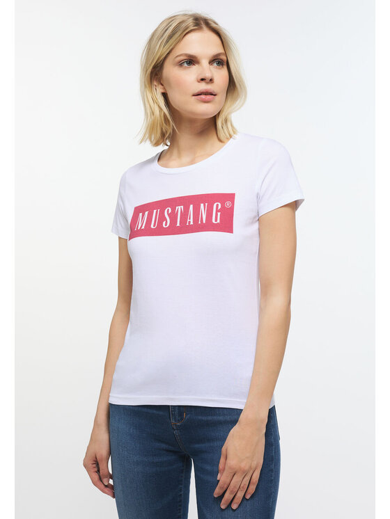 Mustang Mustang T-Shirt ALINA Biały Regular Fit