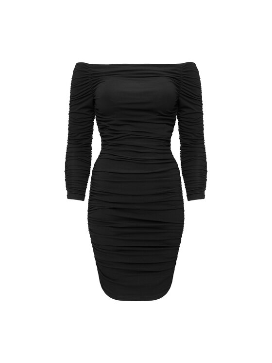 La Mania La Mania Úpletové šaty CRUSH Čierna Classic Fit