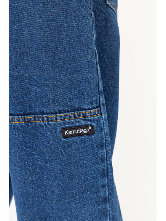 Kamuflage Kamuflage Jeansy Way Too Big Double Knee Granatowy Baggy Fit