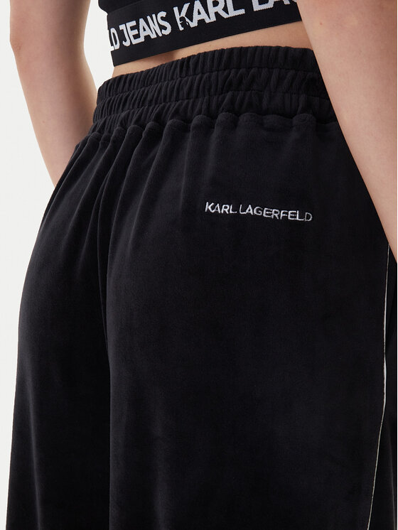 KARL LAGERFELD KARL LAGERFELD Spodnji del trenirke B1W10022 Črna Regular Fit